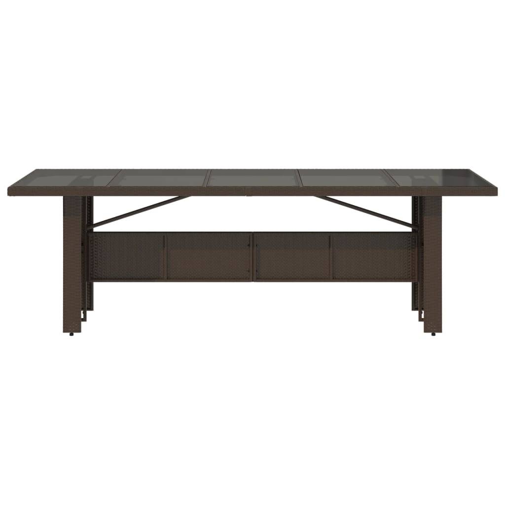 PANGIVO - Table de jardin résine tressée verre trempé marron 240 x 90 x 75 cm - PANGIVO - Image 4