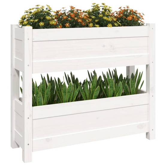 Vidaxl - Jardinière Blanc 77x25x66 cm Bois massif de pin vidaXL 823942 - Image 5