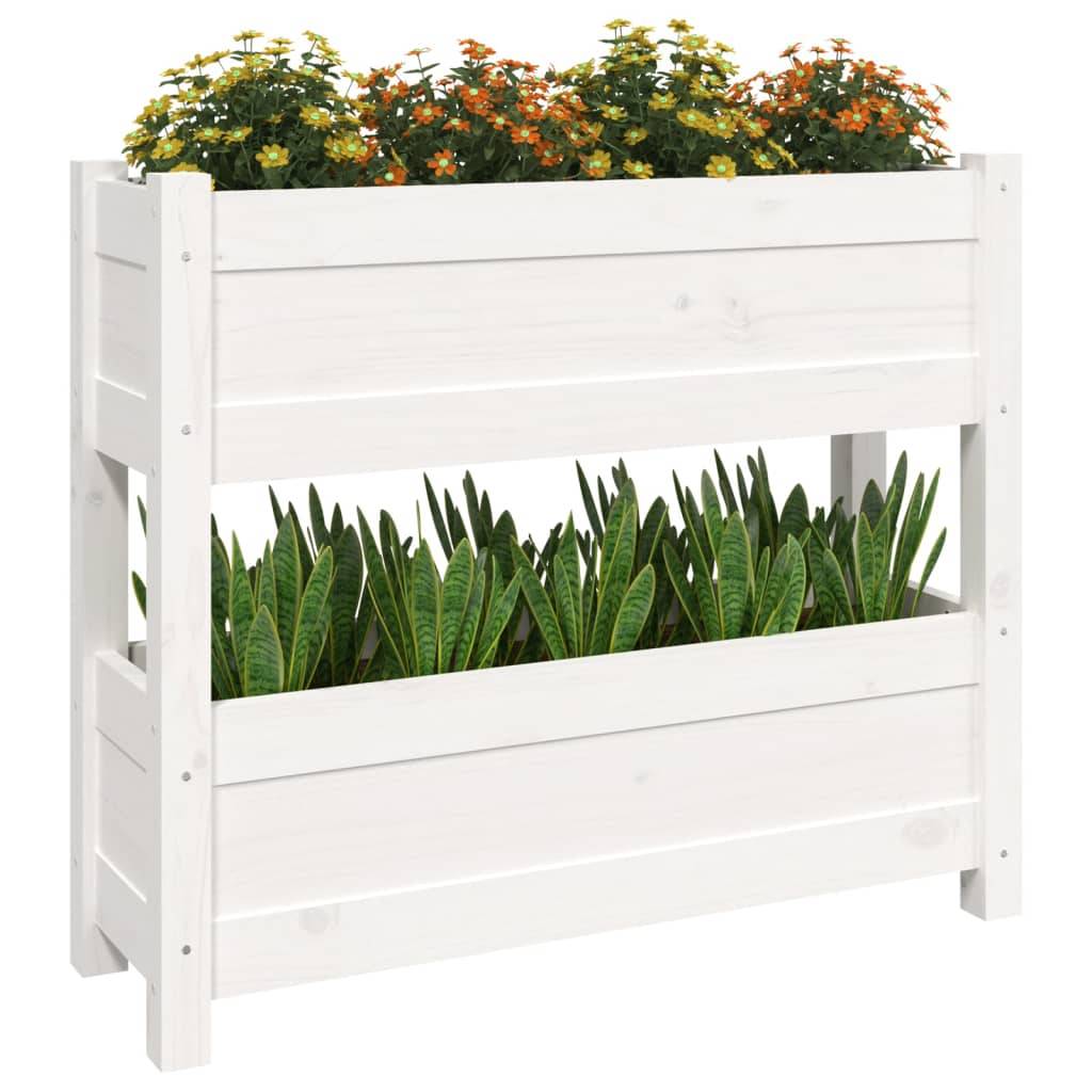 Vidaxl - Jardinière Blanc 77x25x66 cm Bois massif de pin vidaXL 823942 - Image 5