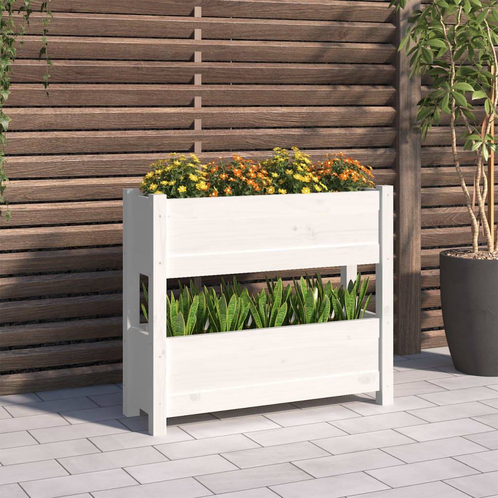 Vidaxl - Jardinière Blanc 77x25x66 cm Bois massif de pin vidaXL 823942 - Image 1