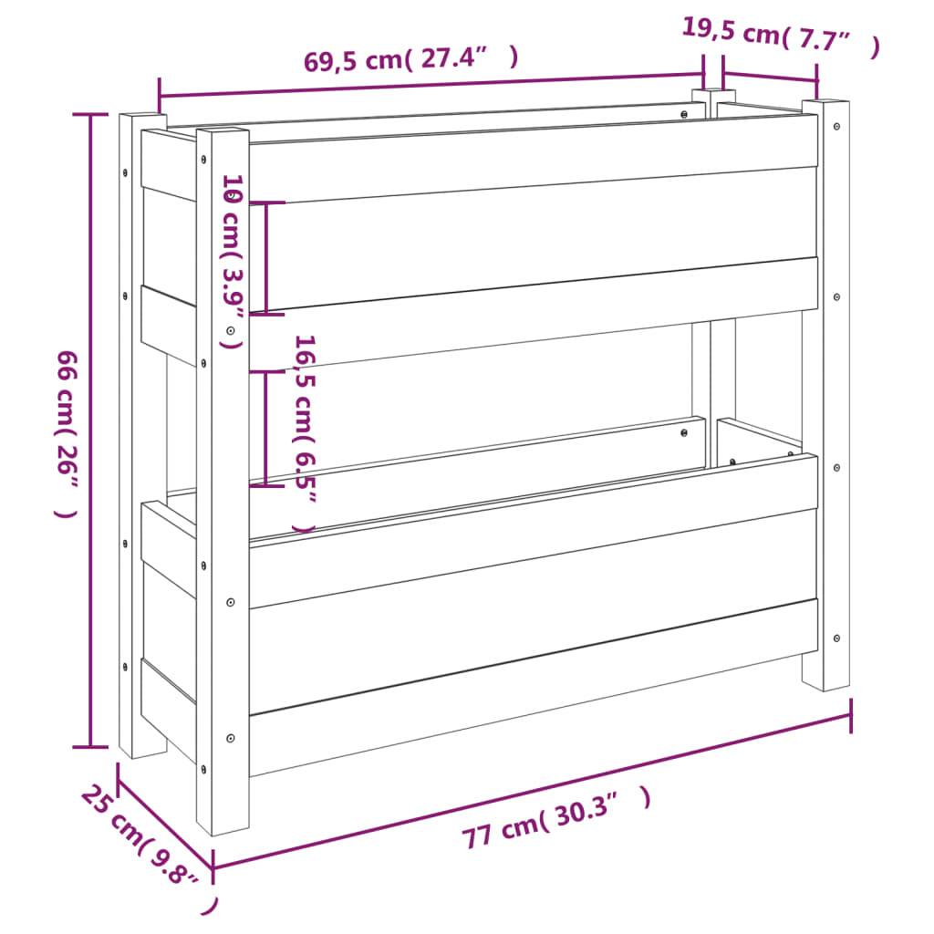 Vidaxl - Jardinière Blanc 77x25x66 cm Bois massif de pin vidaXL 823942 - Image 3
