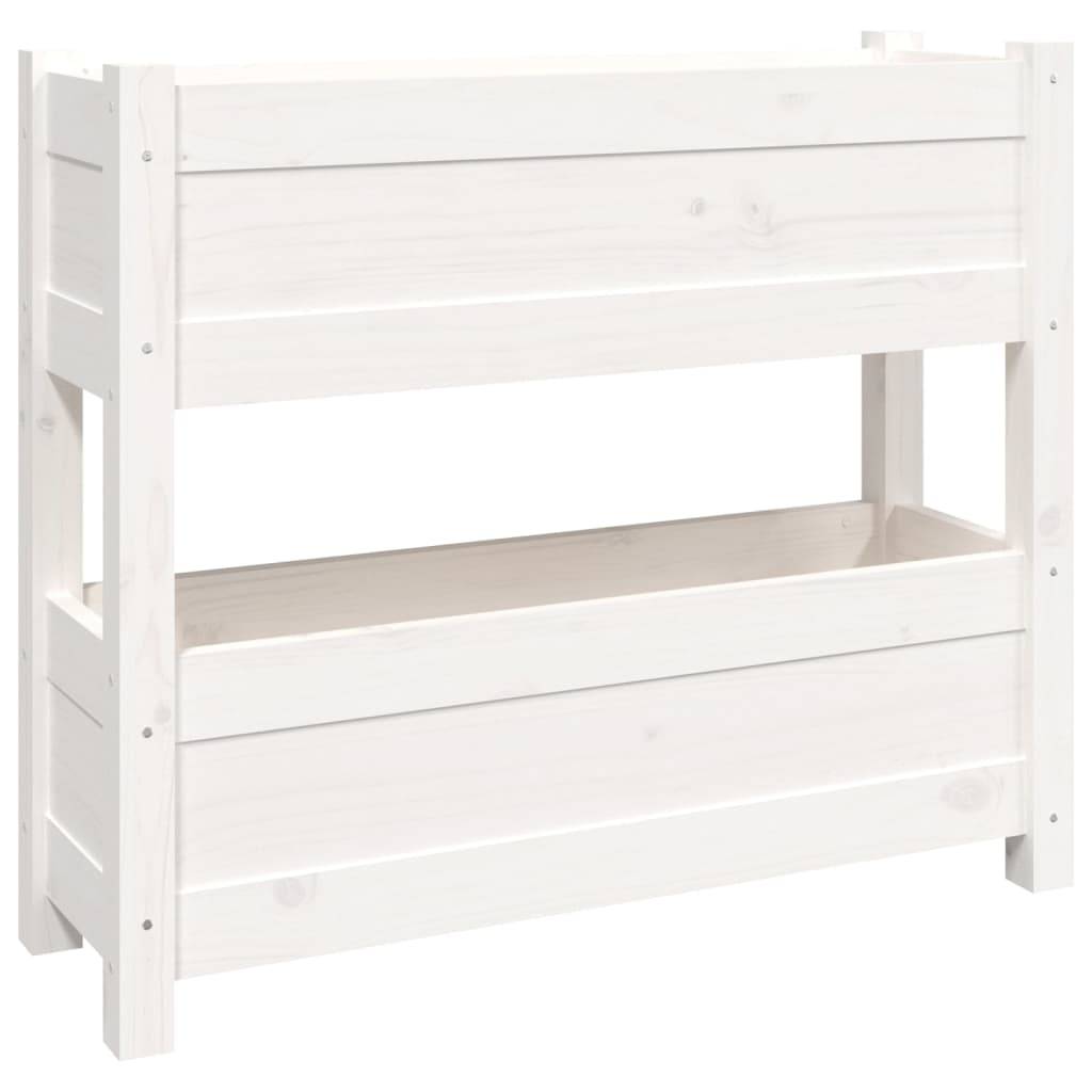 Vidaxl - Jardinière Blanc 77x25x66 cm Bois massif de pin vidaXL 823942 - Image 2