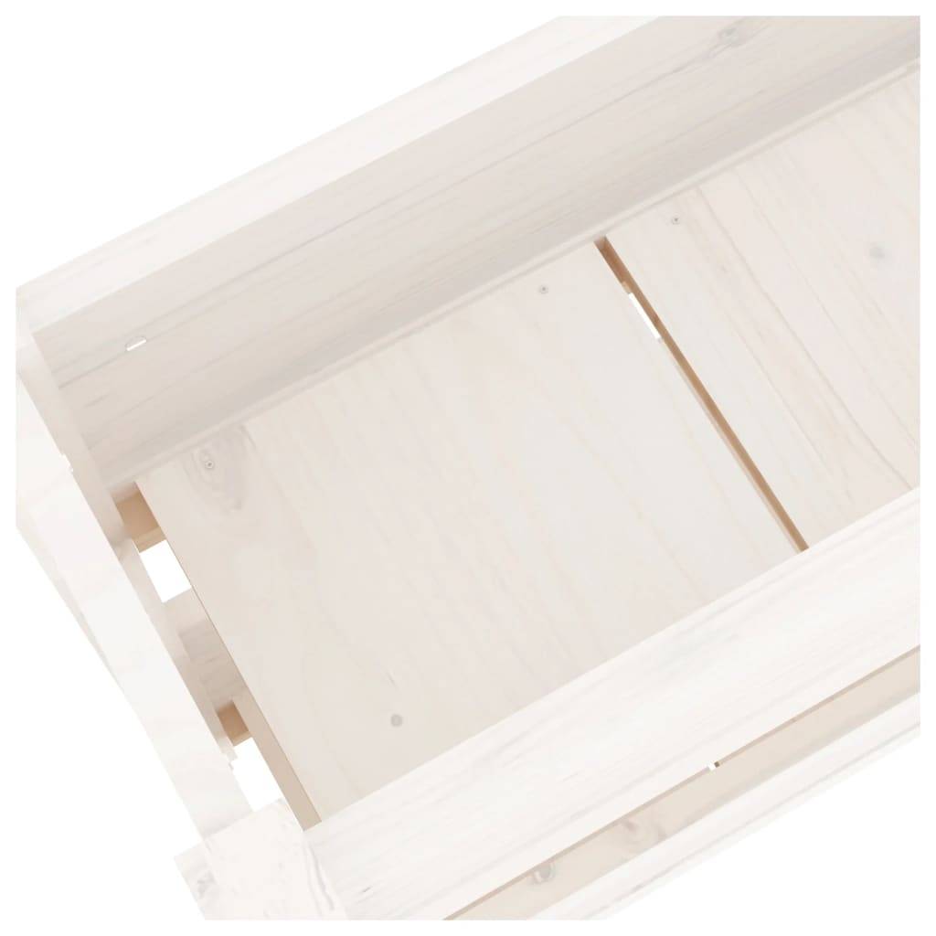 Vidaxl - Jardinière Blanc 77x25x66 cm Bois massif de pin vidaXL 823942 - Image 4