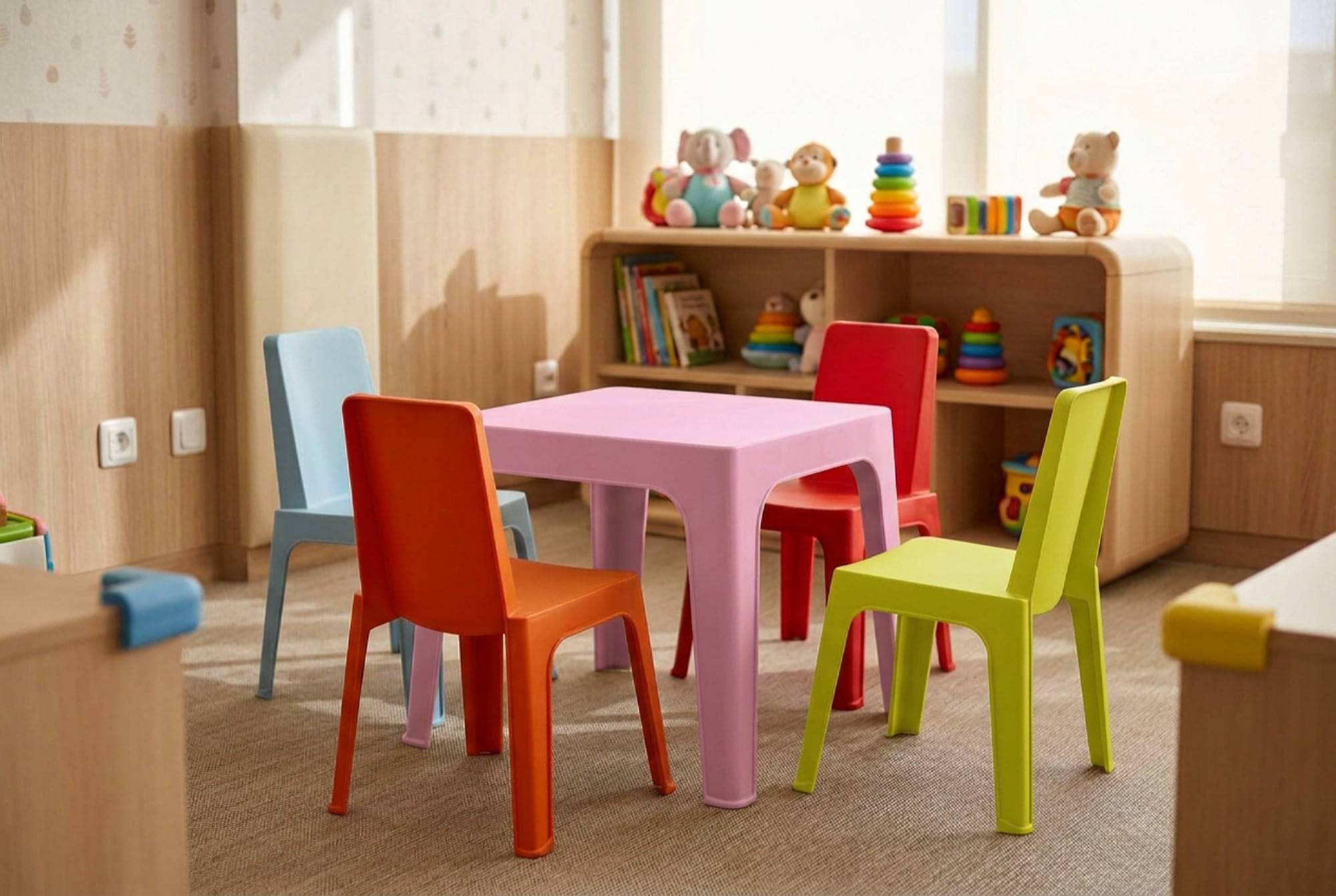 Garbar - Chaises et table pour enfants Julieta garbar plastique multicolore (Lot de 4+1) - Image 3