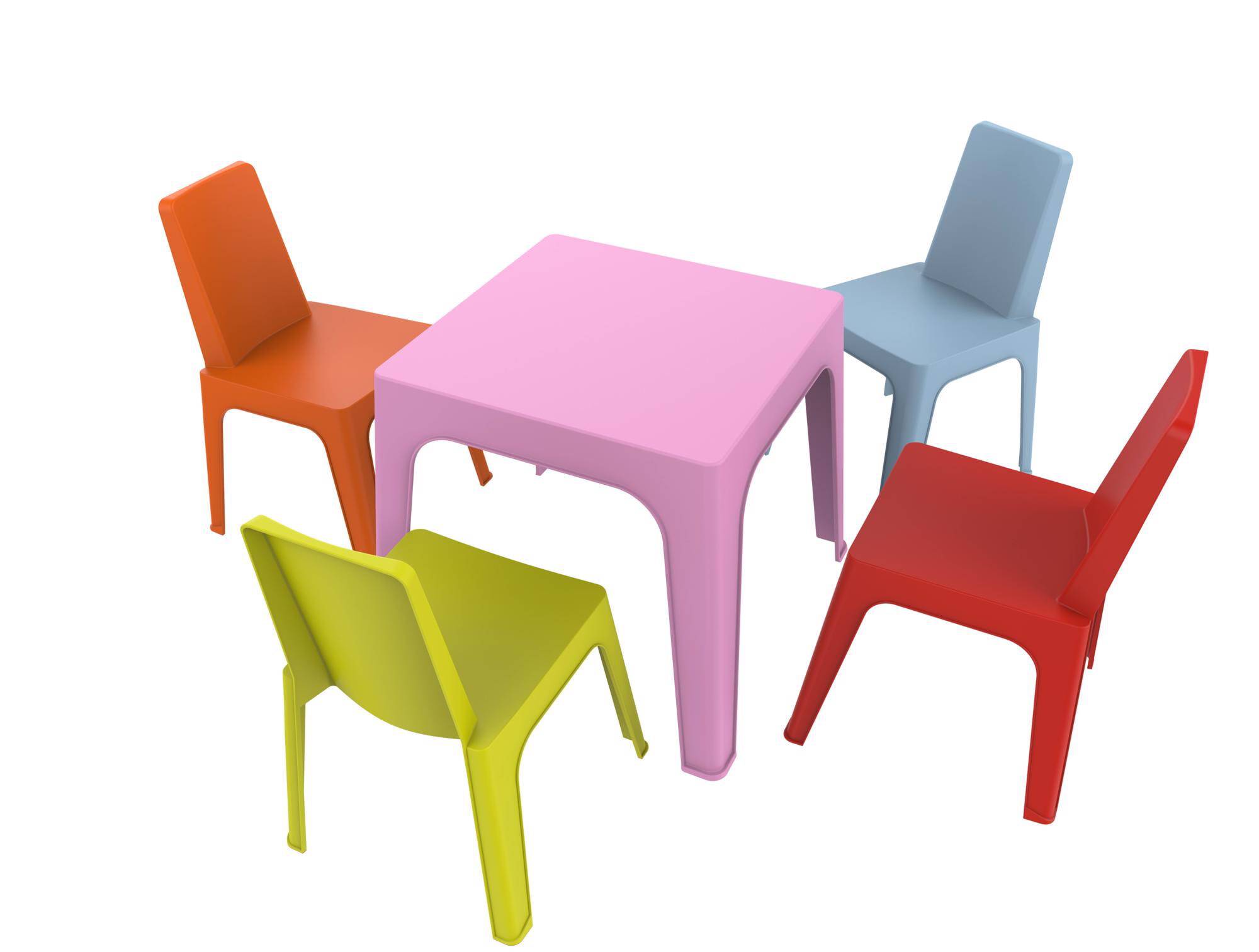 Garbar - Chaises et table pour enfants Julieta garbar plastique multicolore (Lot de 4+1)