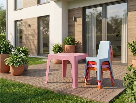 Garbar - Chaises et table pour enfants Julieta garbar plastique multicolore (Lot de 4+1) - Image 4