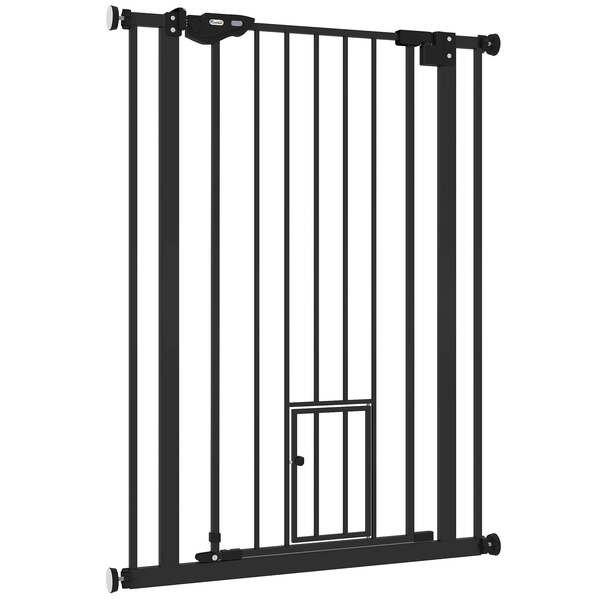 Barrière de sécurité haute en acier pour chien fermeture auto porte chat 104cm noir - ComfortXL Outdoor Living - Image 2