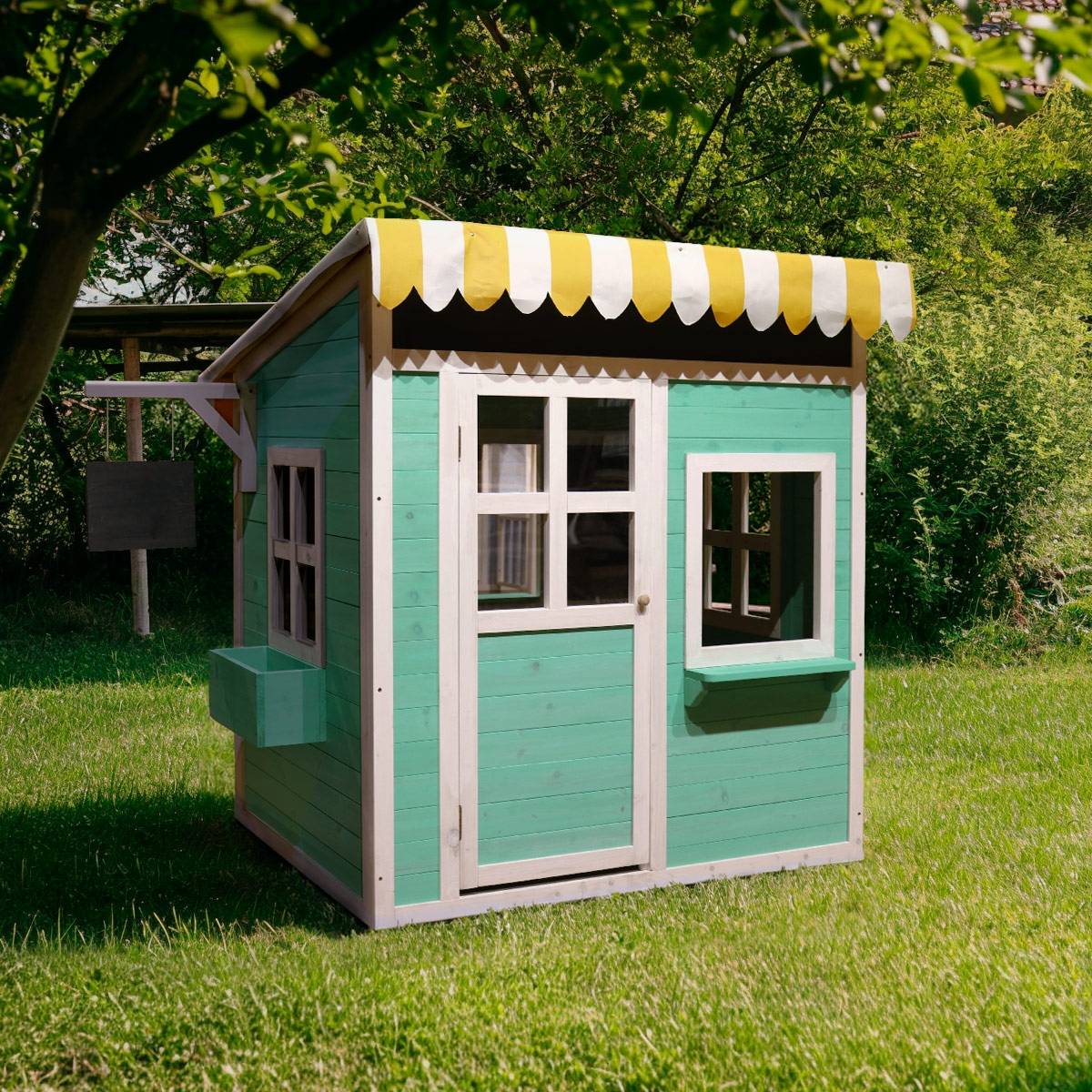 Cabane Kiosque marchand pour enfant en bois peint - Cémonjardin - Image 1