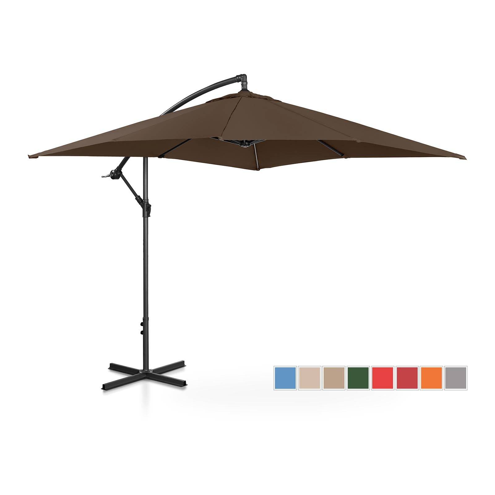 Helloshop26 - Parasol déporté rectangulaire 250 x 250 cm inclinable marron - Image 1