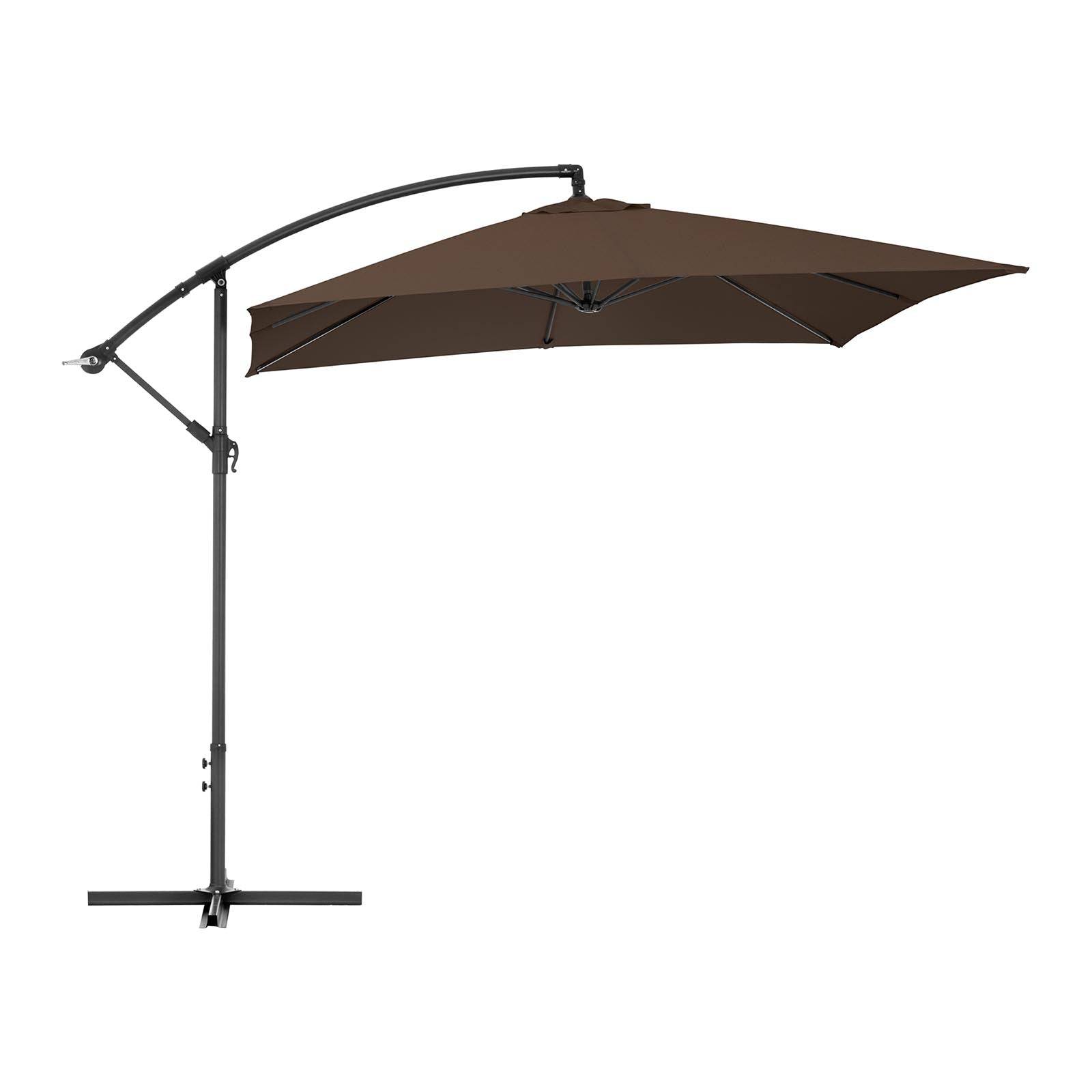 Helloshop26 - Parasol déporté rectangulaire 250 x 250 cm inclinable marron - Image 3