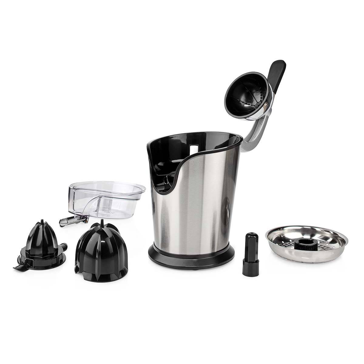 Presse-agrumes 100W Inox Silencieux Levier Bec Anti goutte 2 cones Haute Qualité NEDIS - Image 6
