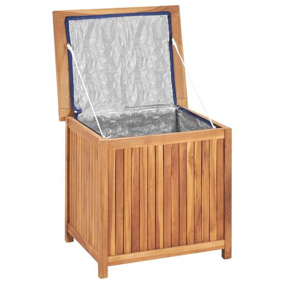 Coffre boîte meuble de jardin rangement 60 x 50 x 58 cm bois de teck solide - Image 5