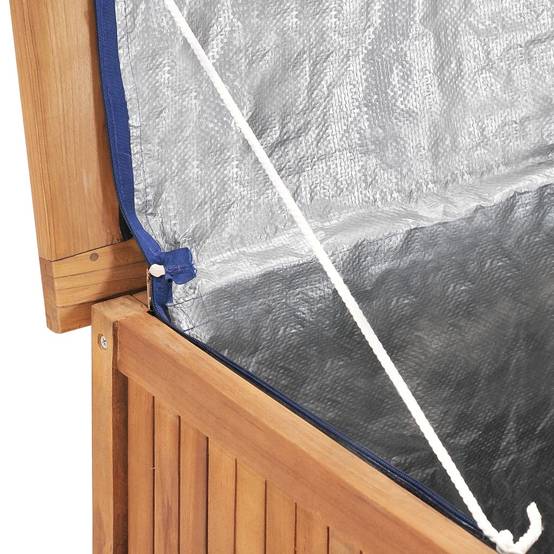 Coffre boîte meuble de jardin rangement 60 x 50 x 58 cm bois de teck solide - Image 7