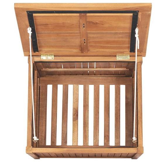 Coffre boîte meuble de jardin rangement 60 x 50 x 58 cm bois de teck solide - Image 6