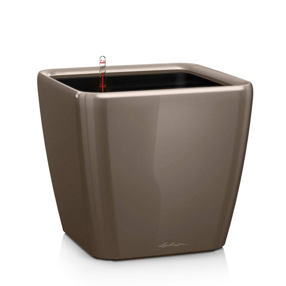 Lechuza - Pot Quadro Premium LS 21 - kit complet, taupe brillant 21 cm Lechuza - Image 1