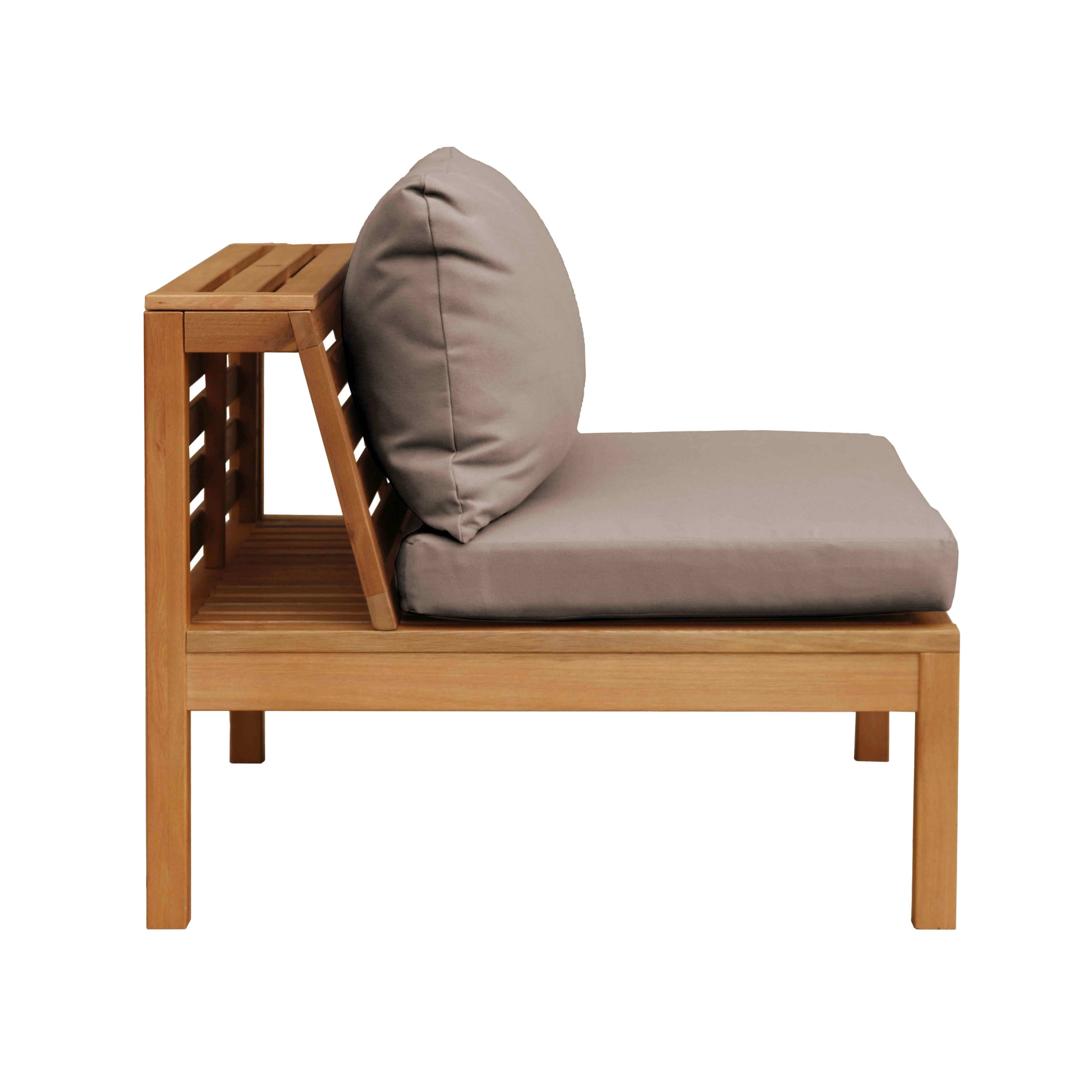 Oviala - Fauteuil de jardin bas en bois d'eucalyptus taupe Maupiti - Oviala - Image 5