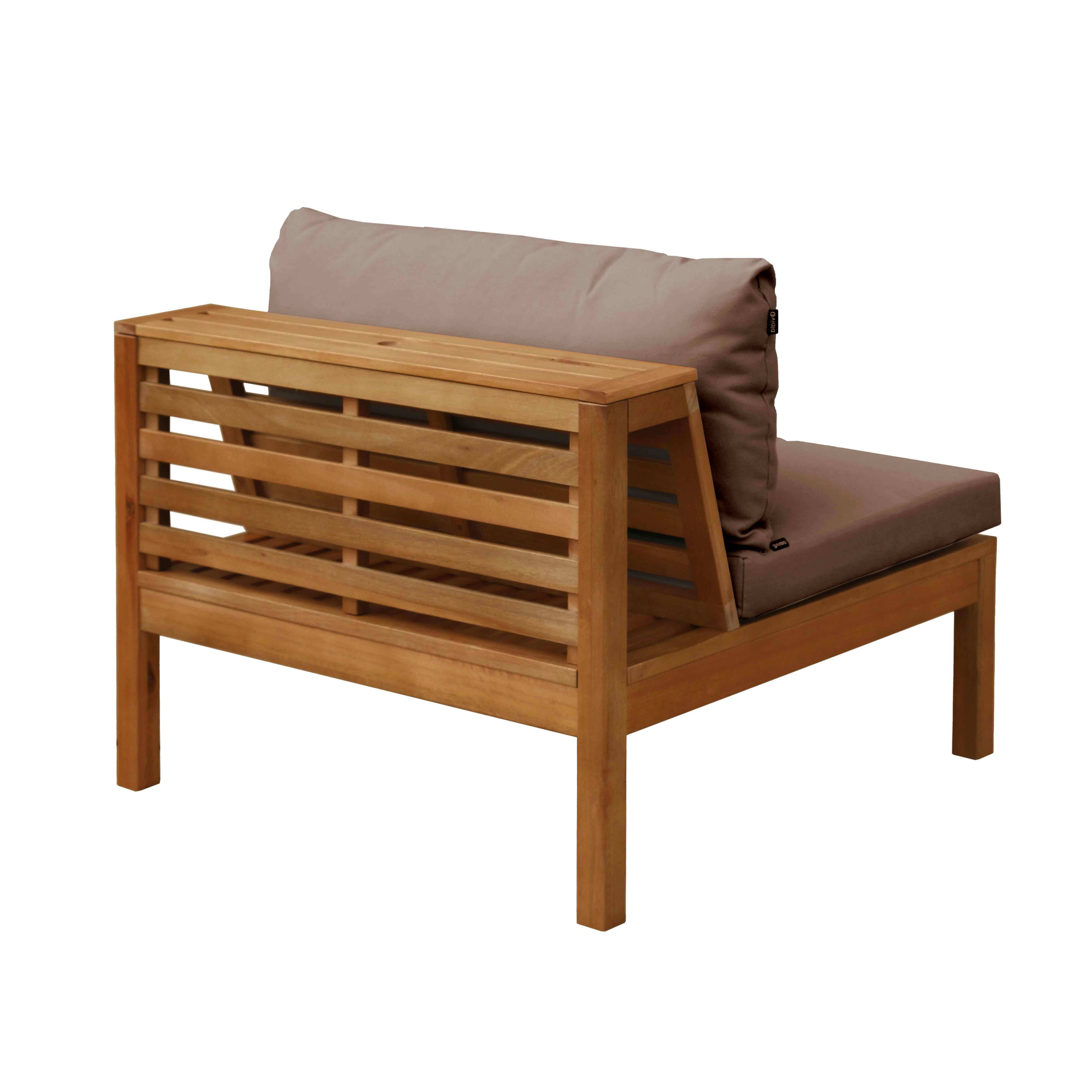 Oviala - Fauteuil de jardin bas en bois d'eucalyptus taupe Maupiti - Oviala - Image 6