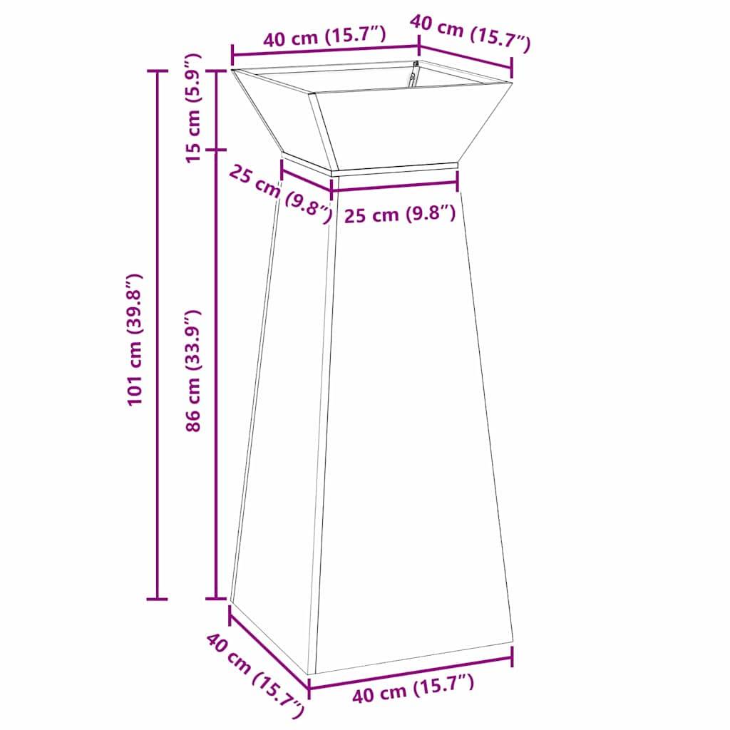 ComfortXL - Lot de 2 Bacs à Fleurs Hauts Design Pilier, Jardinière Colonne en Acier Argenté 100cm – ComfortXL Outdoor Living - Image 10