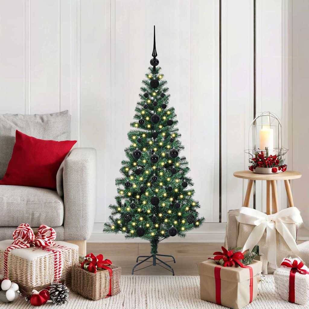 Kit Déco Sapin de Noël 120 cm, Arbre Artificiel Vert, Guirlande 150 LED et 60 Boules – ComfortXL Outdoor Living - Image 1