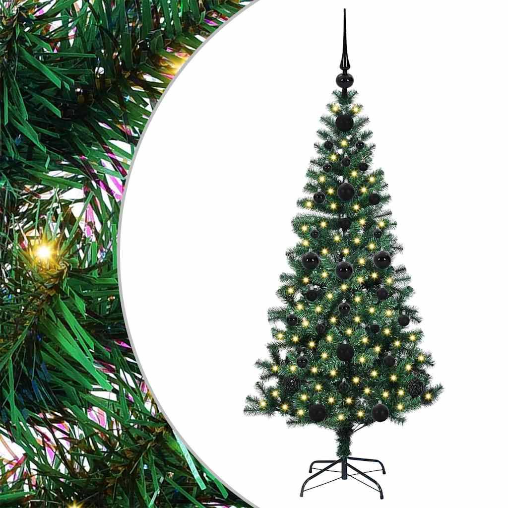 Kit Déco Sapin de Noël 120 cm, Arbre Artificiel Vert, Guirlande 150 LED et 60 Boules – ComfortXL Outdoor Living - Image 2