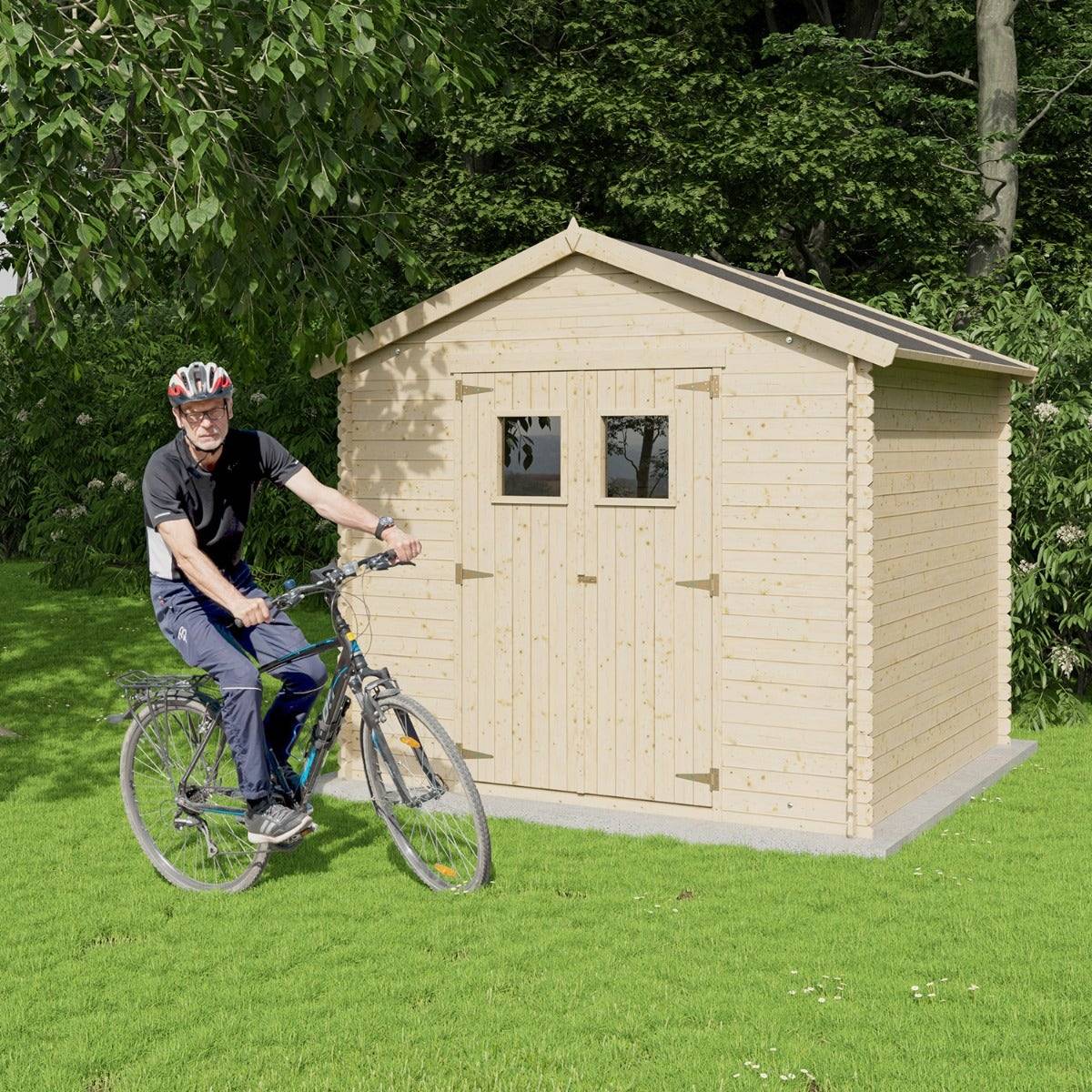 Abri de jardin bois TRIGANO 6.25 m² avec porte simple et panneaux robustes pour organiser et protéger votre matériel extérieur - Image 7