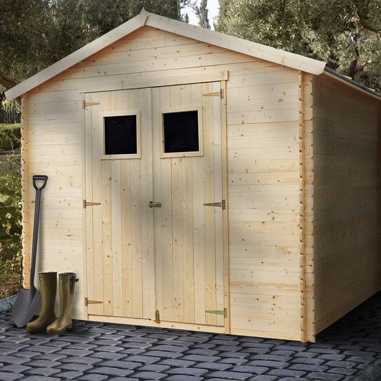 Abri de jardin bois TRIGANO 6.25 m² avec porte simple et panneaux robustes pour organiser et protéger votre matériel extérieur - Image 6