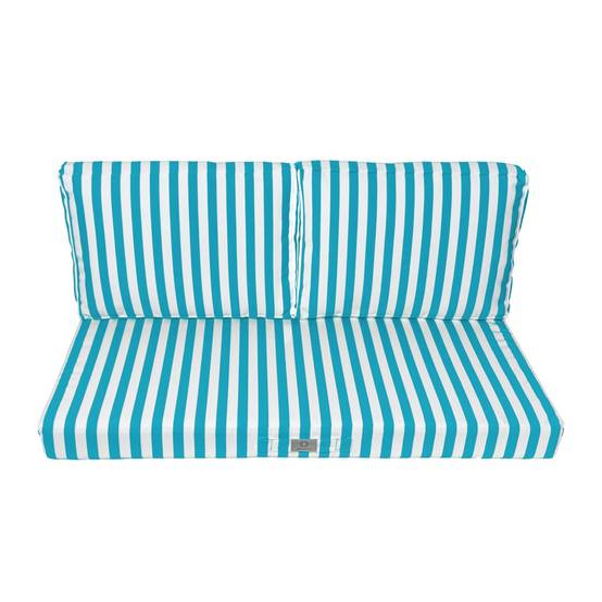 Coussins pour salon de jardin déhoussable 100x50cm Rayure turquoise - Déco arts - Image 3