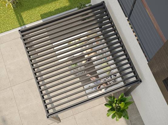 Pergola Bioclimatique Autoportée AURORA - 3x3 m – Gris Anthracite - Image 2