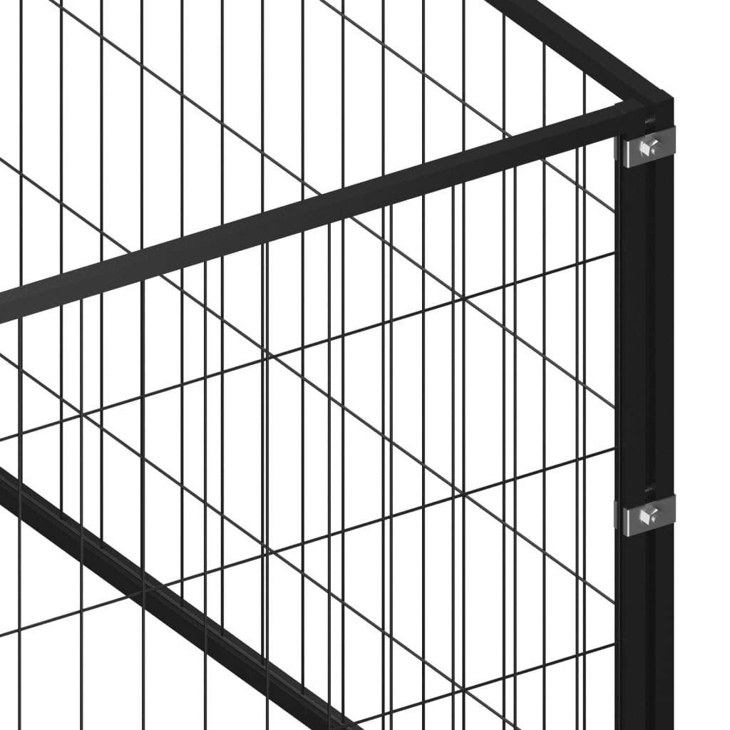 Helloshop26 - Chenil extérieur cage enclos parc animaux chien noir 80 m² acier - Image 6