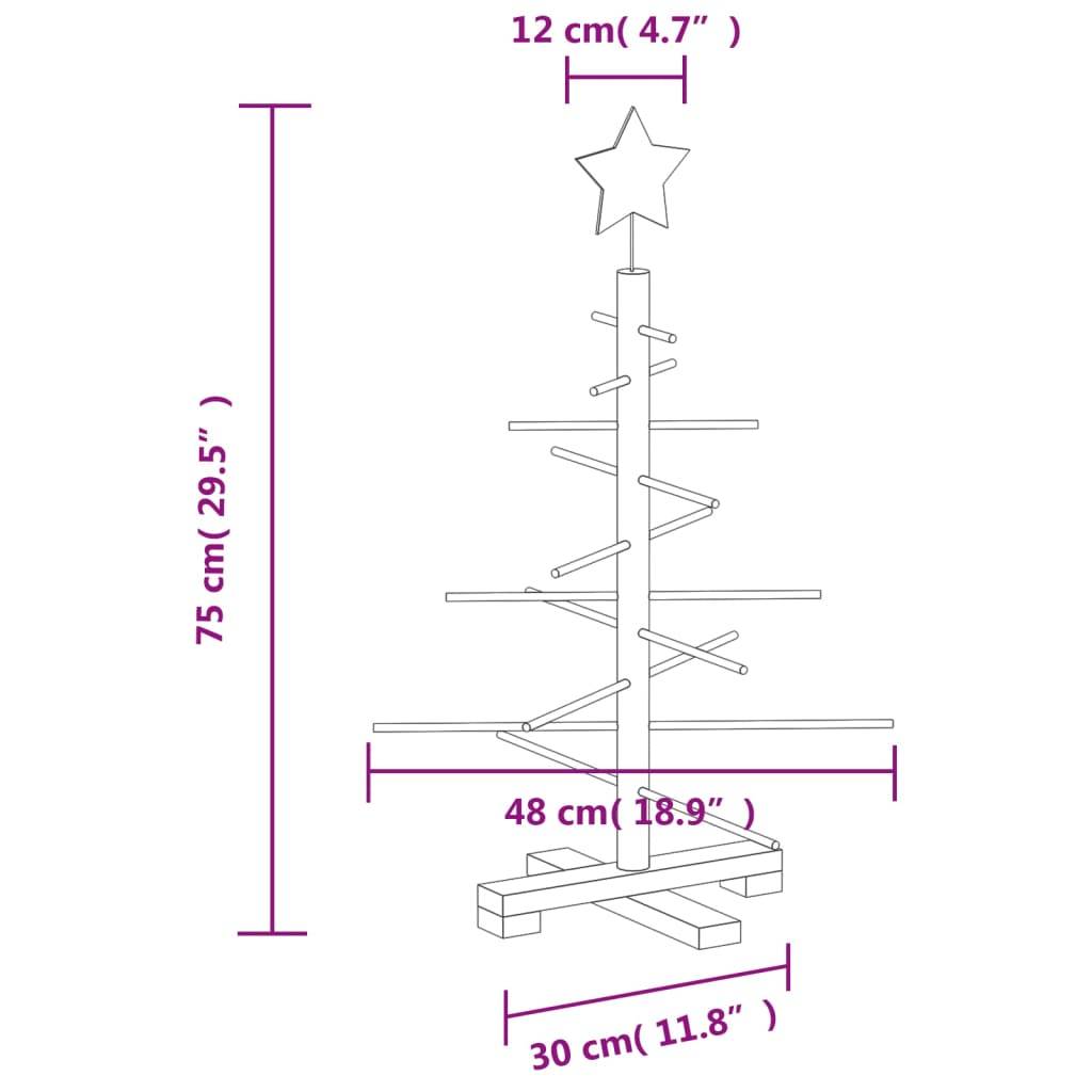 Vidaxl - Arbre de Noël en bois pour décoration 75 cm bois massif de pin vidaXL 357988 - Image 3