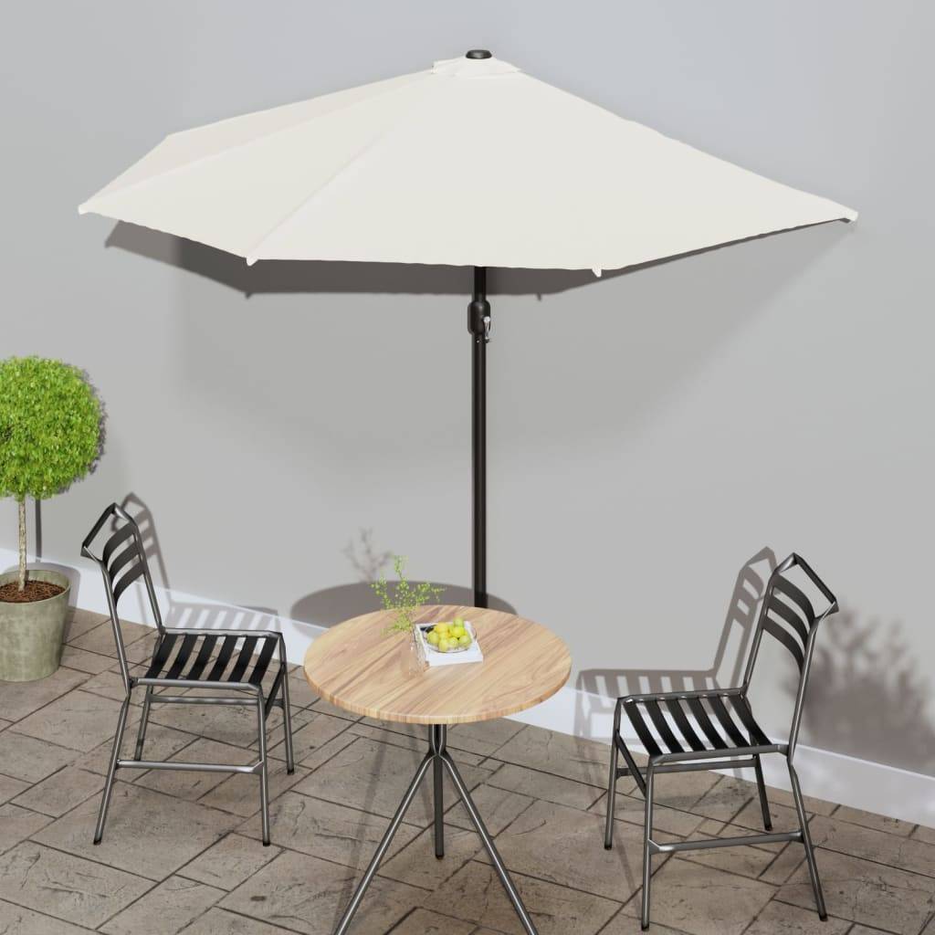 Parasol de balcon aluminium et acier sable 270 x 144 x 222 cm - PANGIVO - Image 1
