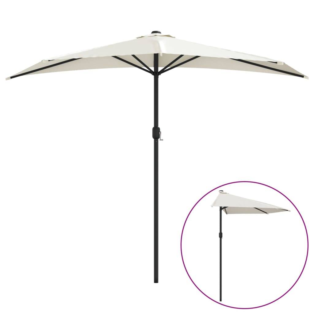 Parasol de balcon aluminium et acier sable 270 x 144 x 222 cm - PANGIVO - Image 2