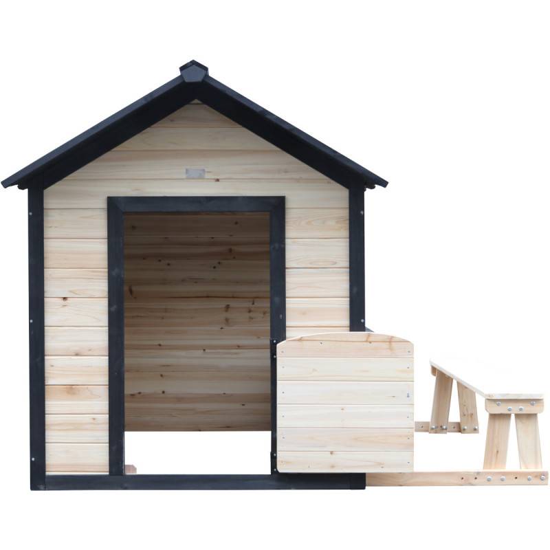 Maisonnette enfants 1,6 m² bois sapin thermo-traité Abracadaprout Schproutch naturel noir - Image 5