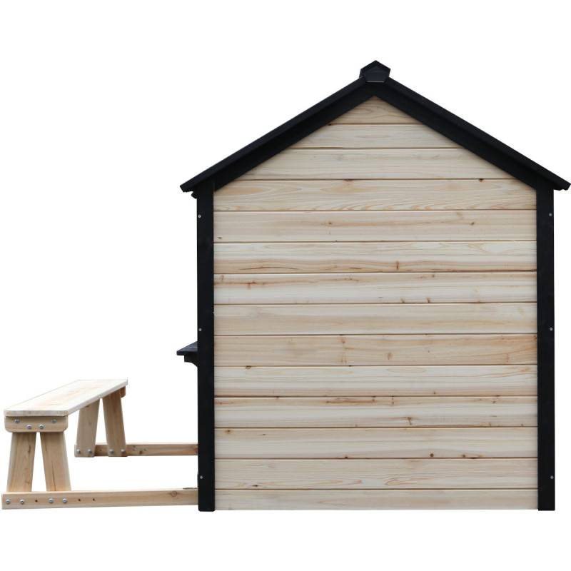 Maisonnette enfants 1,6 m² bois sapin thermo-traité Abracadaprout Schproutch naturel noir - Image 6