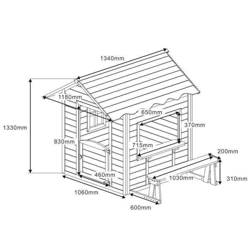 Maisonnette enfants 1,6 m² bois sapin thermo-traité Abracadaprout Schproutch naturel noir - Image 7