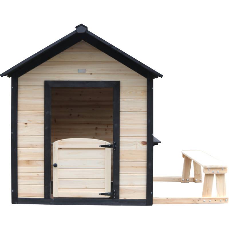 Maisonnette enfants 1,6 m² bois sapin thermo-traité Abracadaprout Schproutch naturel noir - Image 4