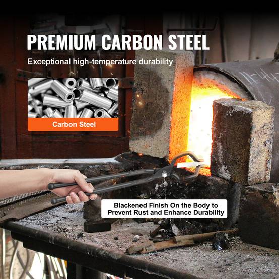 VEVOR Pince forge 4 pièces, 46 cm, acier carbone. Pour forgeron, préhension. - Image 5