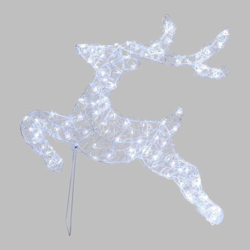 Lotti - Renne lumineux au Galop 2D H65cm 100 Led blanc froid fixe Acrylique 31V Lotti - Image 1