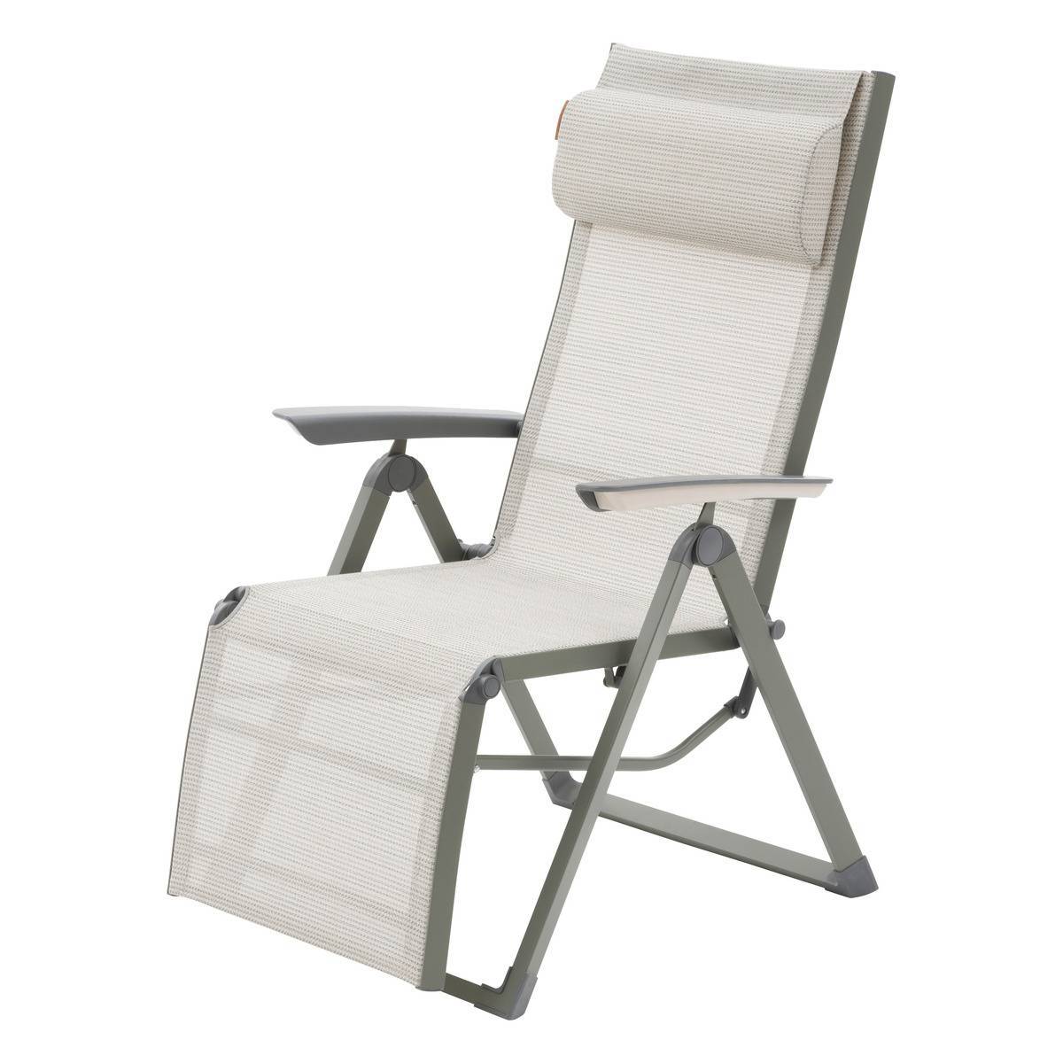 Hesperide - Fauteuil de jardin inclinable "Decima" vert olive & vert laurier 8 positions en aluminium et texaline - Hespéride - Image 3