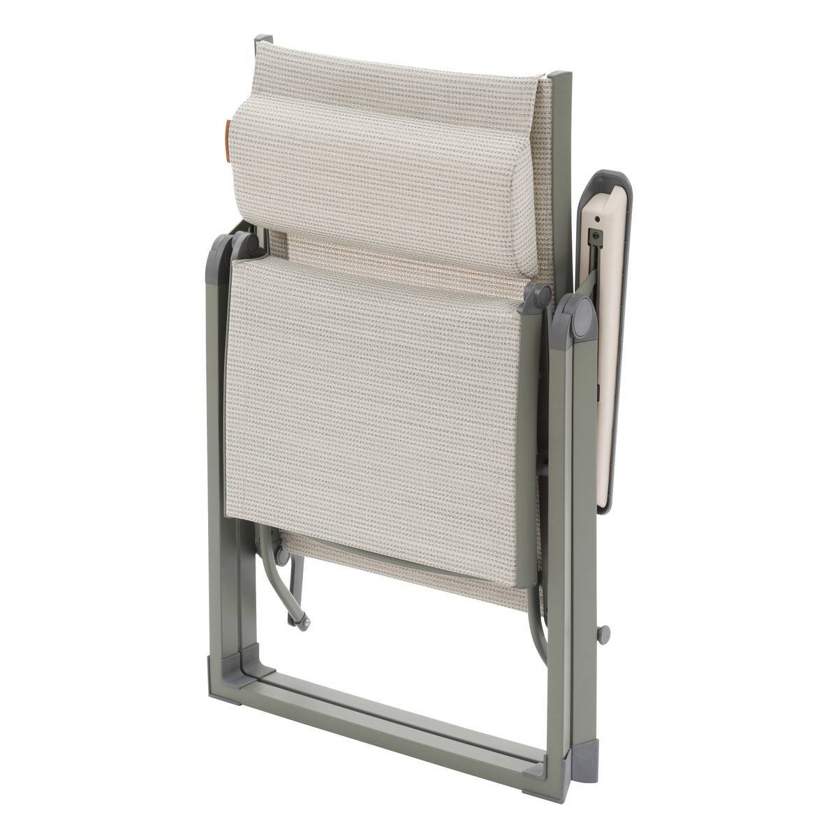 Hesperide - Fauteuil de jardin inclinable "Decima" vert olive & vert laurier 8 positions en aluminium et texaline - Hespéride - Image 4