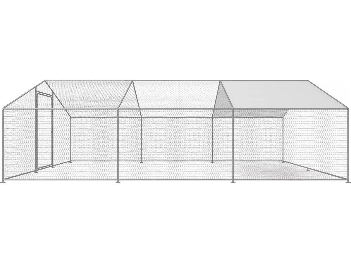 Enclos à Poules 18 M² Parc Grillagé 6 X 3 X 2 M Acier Galvanisé -habitat Et Jardin - Image 4