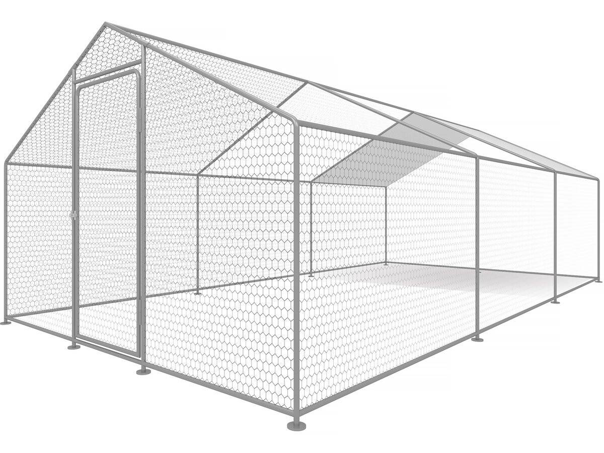 Habitat Et Jardin - Enclos à Poules 18 M² Parc Grillagé 6 X 3 X 2 M Acier Galvanisé -habitat Et Jardin