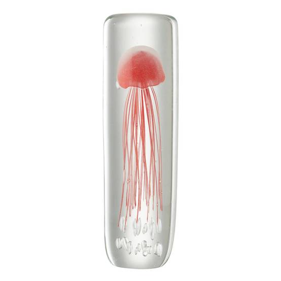 Presse-Papier en Verre "Méduse Cylindre" 29cm Rouge Soft