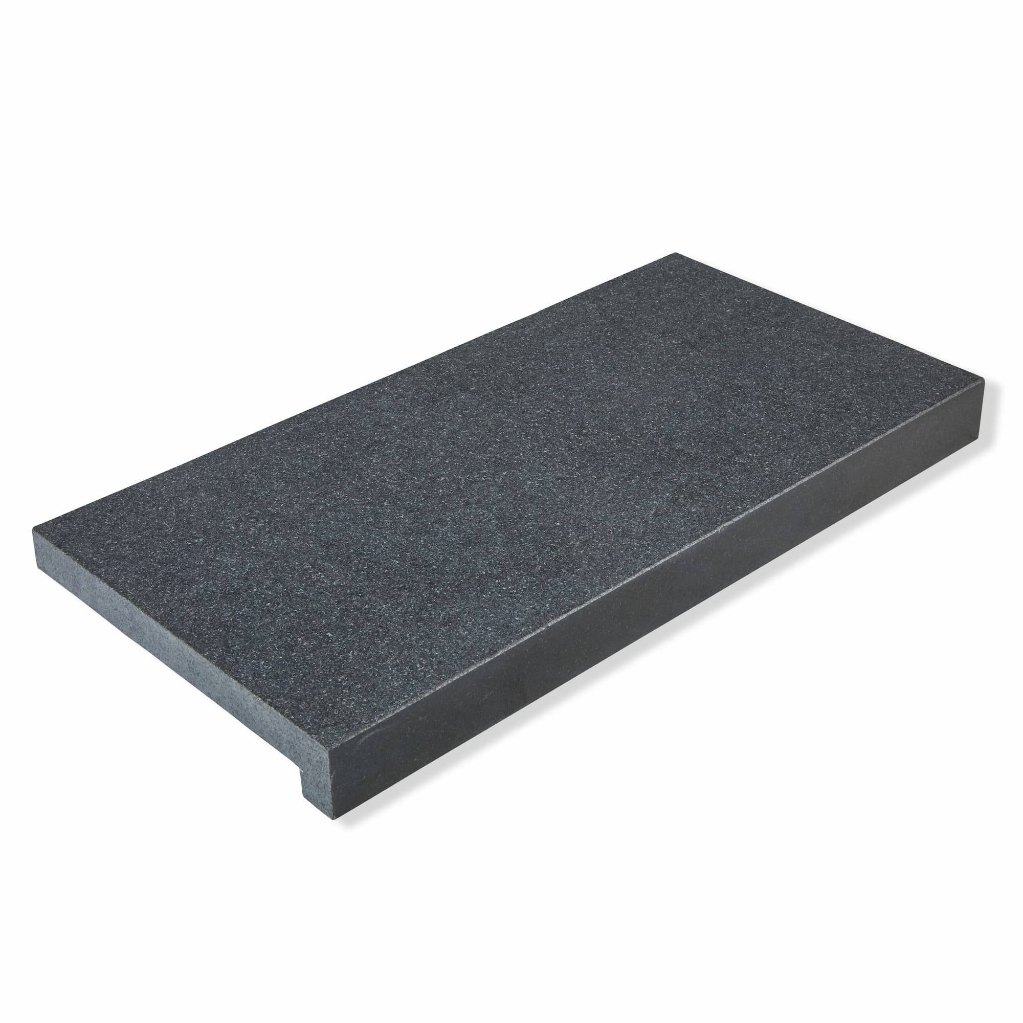 RO'MA Nature - Margelle de piscine Granit Noir 60x30x3 cm Bord Droit avec retombée (à l'unité) - RO'MA NATURE - Image 1