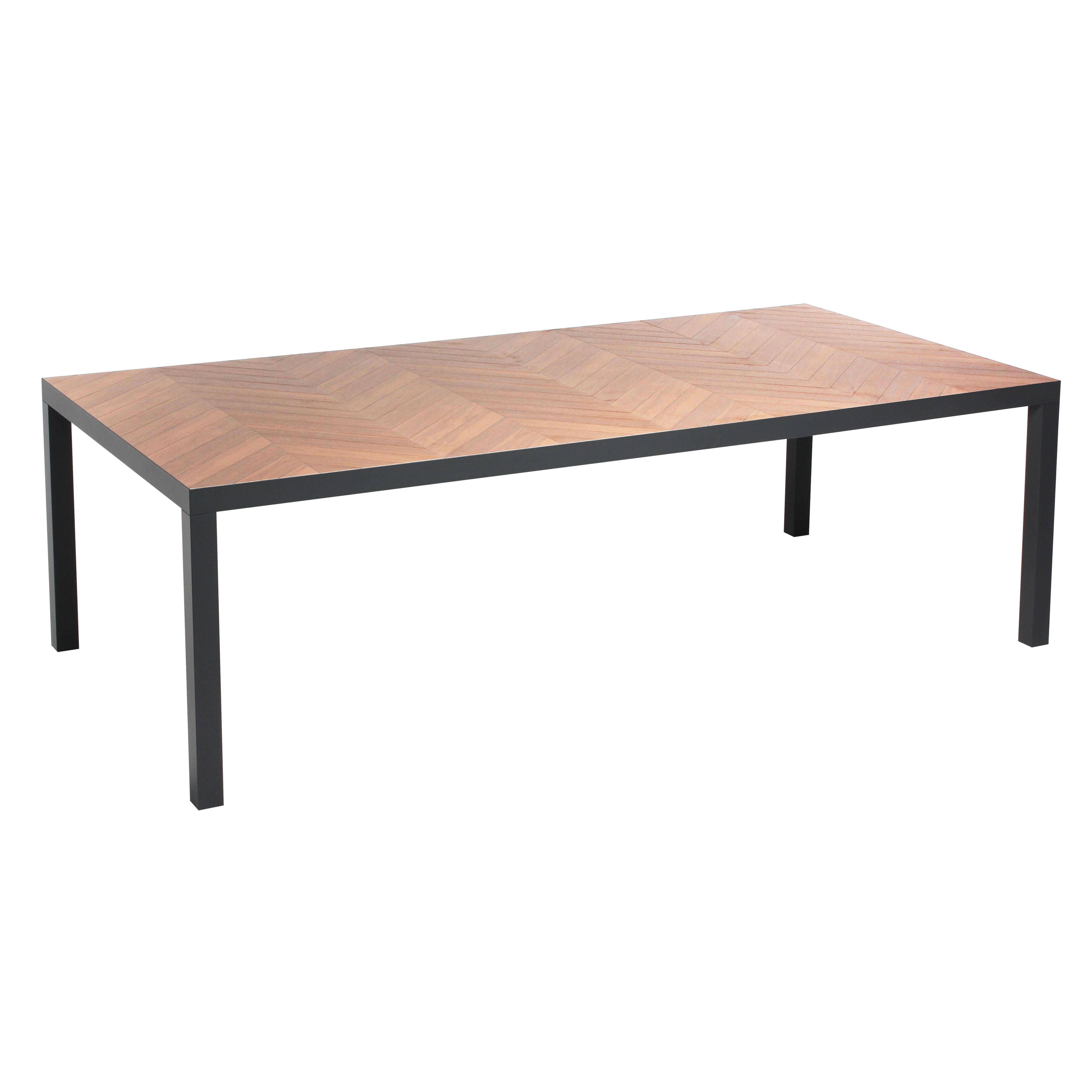 Oviala - Table de jardin aluminium et céramique effet bois 10 places 241 cm Tivoli - Oviala