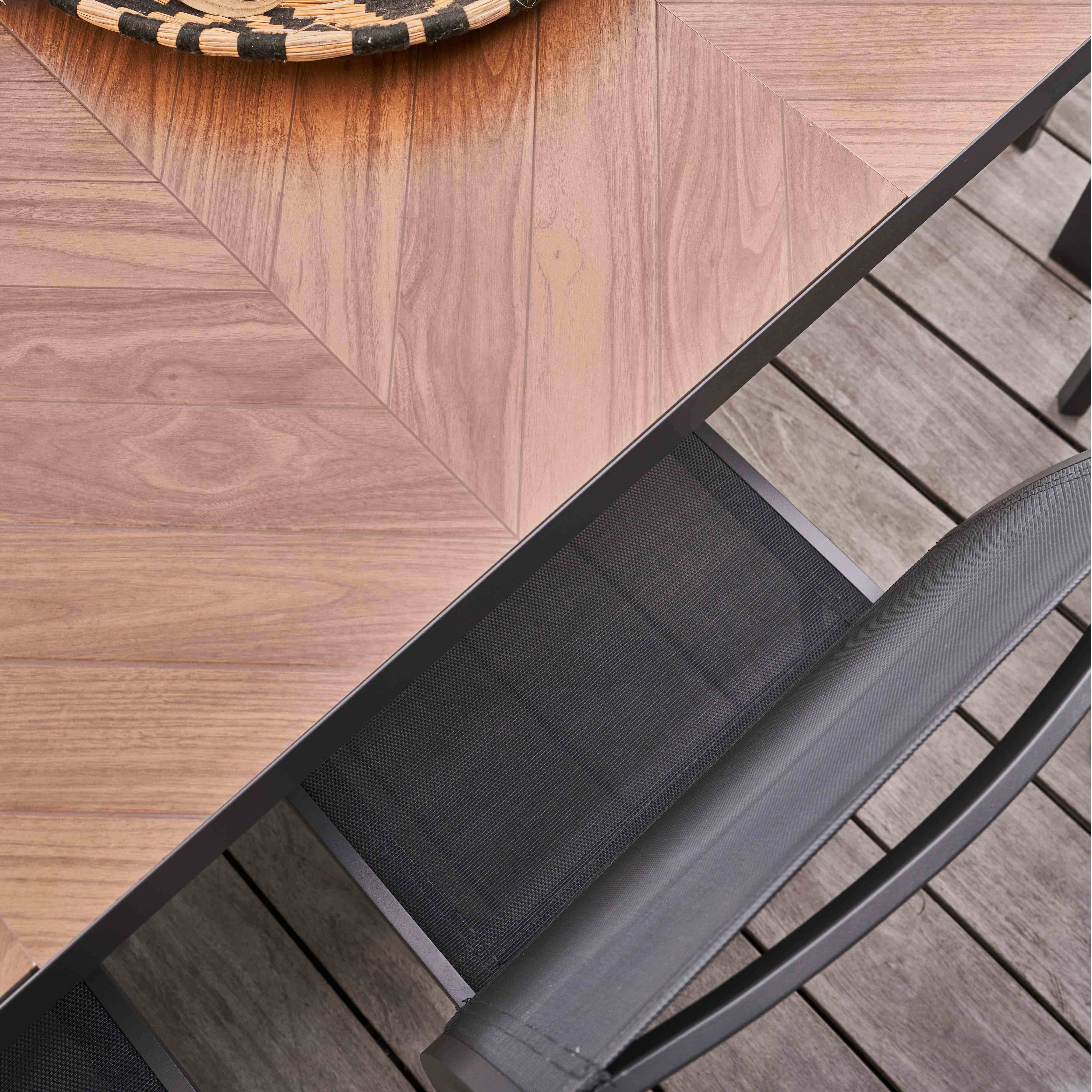 Oviala - Table de jardin aluminium et céramique effet bois 10 places 241 cm Tivoli - Oviala - Image 3