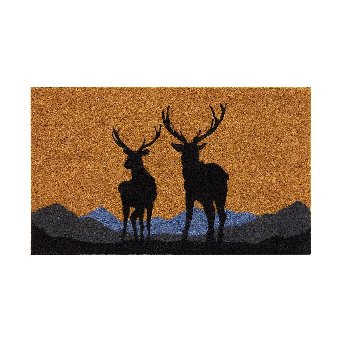 Aubry Gaspard - Paillasson coco intérieur extérieur 75 x 45 cm Cerfs en montagne - Image 1