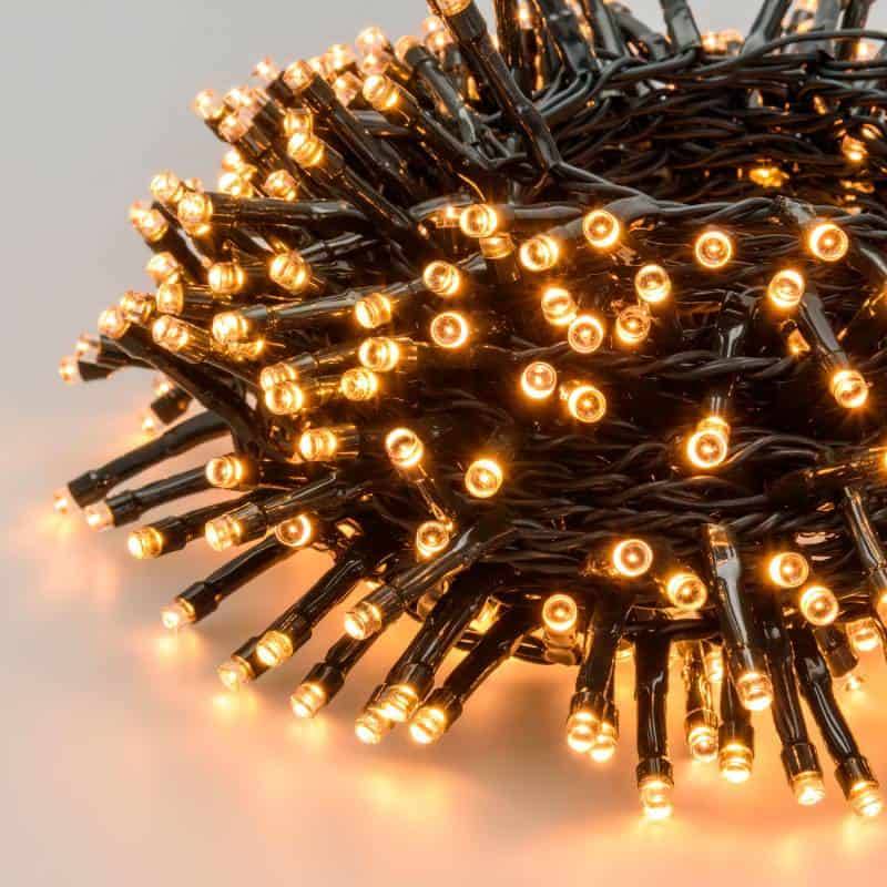 Lotti - Guirlande Boa 40M 2000 LED 8 effets lumineux ambré câble vert Lotti - Image 6