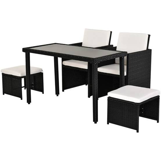 Ensemble 11 pièces polyrotin noir – complet, costaud, ultra-résistant - Image 1
