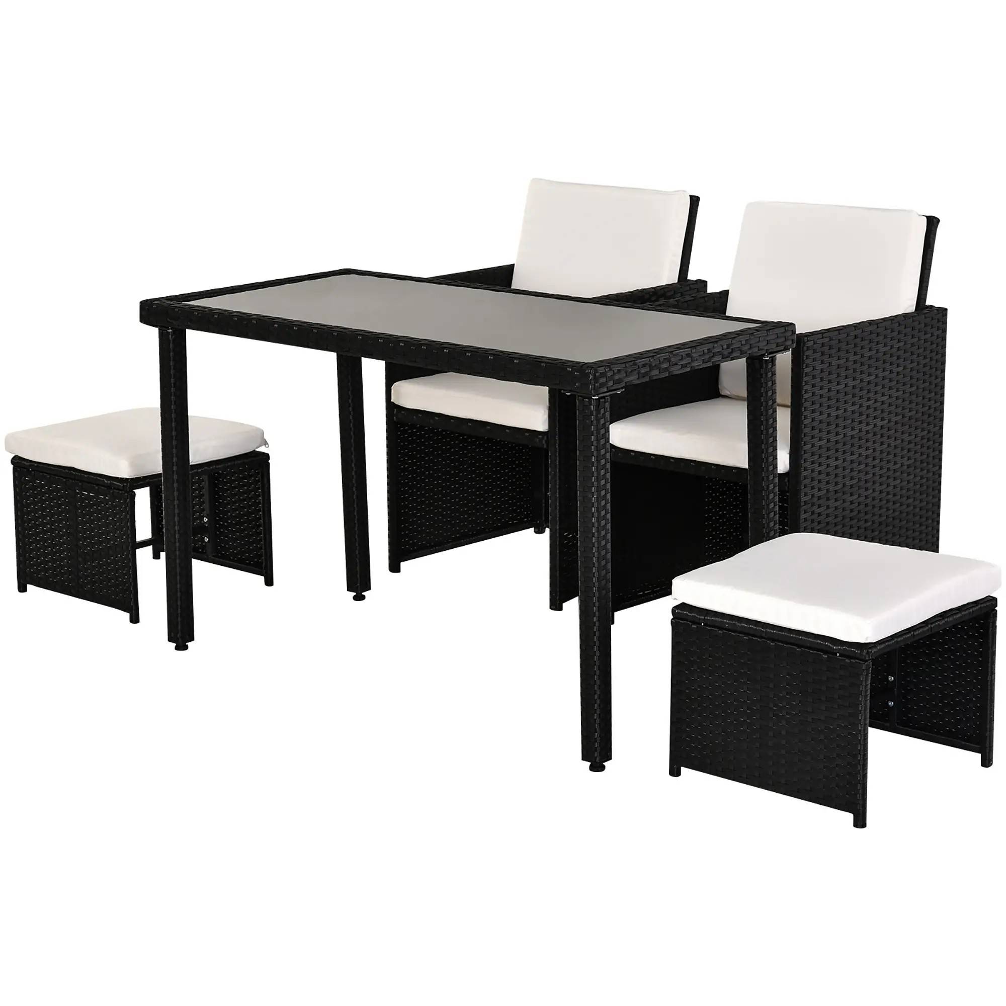 Ensemble 11 pièces polyrotin noir – complet, costaud, ultra-résistant - Image 1